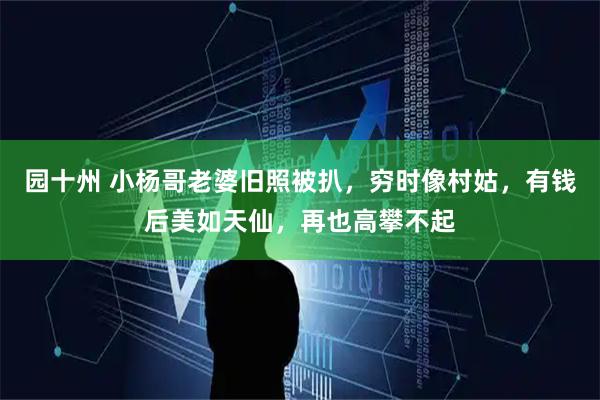 园十州 小杨哥老婆旧照被扒，穷时像村姑，有钱后美如天仙，再也高攀不起